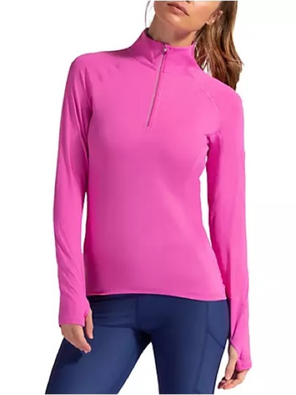 Under Armour Women's Fitted 1/4 Zip Pullover in bright hot pink size SMALL
